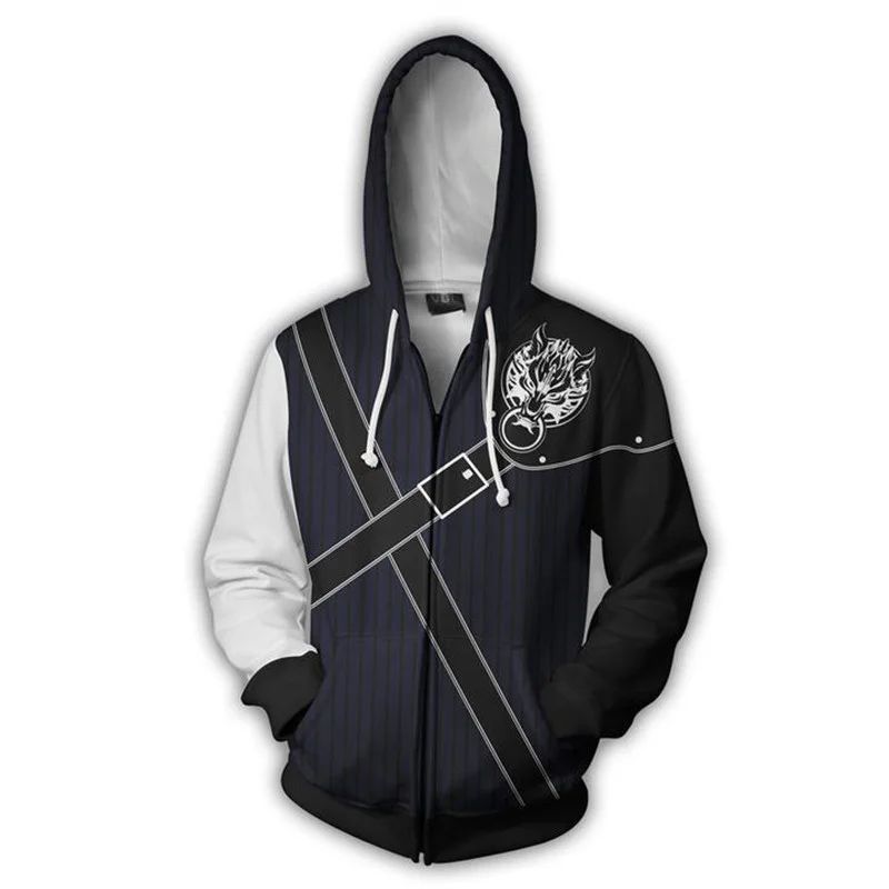 Gintama Sakata Gintoki Anime 3D Print Sweatshirt Cosplay Hoodie Casual Zipper