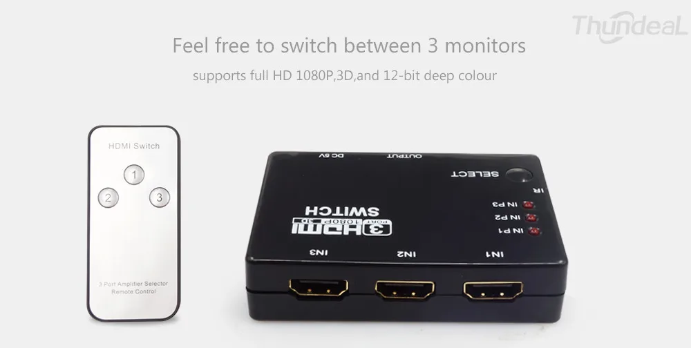 KVM переключатель hdmi Switcher 3/5 вход на 1 Выход 1080P разветвитель HDMI развет пульт дистанционного управления для PS3 Xbox HDTV проектор