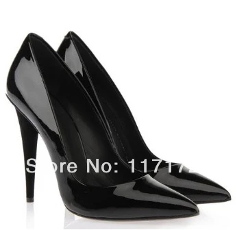 

Unique designer cheap women patant leather high heel shoes pointed toe simple style dress shoes YP01#