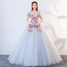 Сексуальное бальное платье с бусинами для девочек, платья с короткими рукавами для танцев, Vestidos De 15 Anos, Роскошные платья принцессы с аппликацией и цветами, Abendkleider