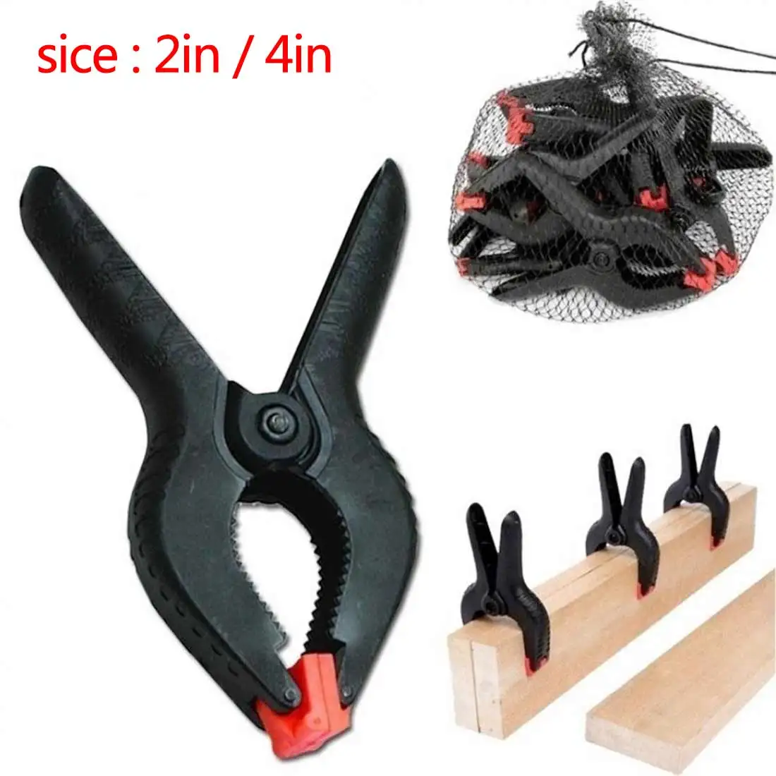 

Micro Spring Clamps Set 2 inch/4 inch Hard Plastic A-shape Woodworking Clip Hand Screw Clamp Fixing Clamp Pinch Cock