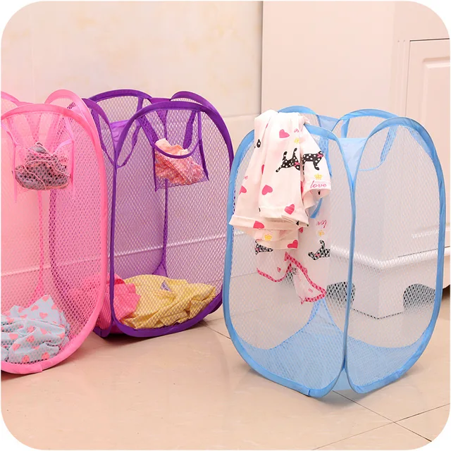 Lasperal Creative Home Large Capacity Folding Color Wire Basket Lasperal Creative Home Large Capacity Folding Color Wire Basket Laundry Clothes Storage Bathroom Supply