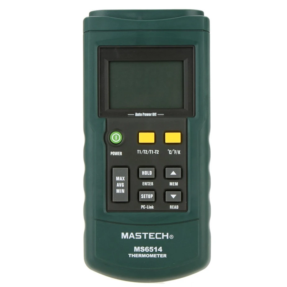 

MS6514 Dual Channel Digital Thermometer Temperature Logger Tester USB Interface 1000 Sets Data KJTERSN Thermocouple