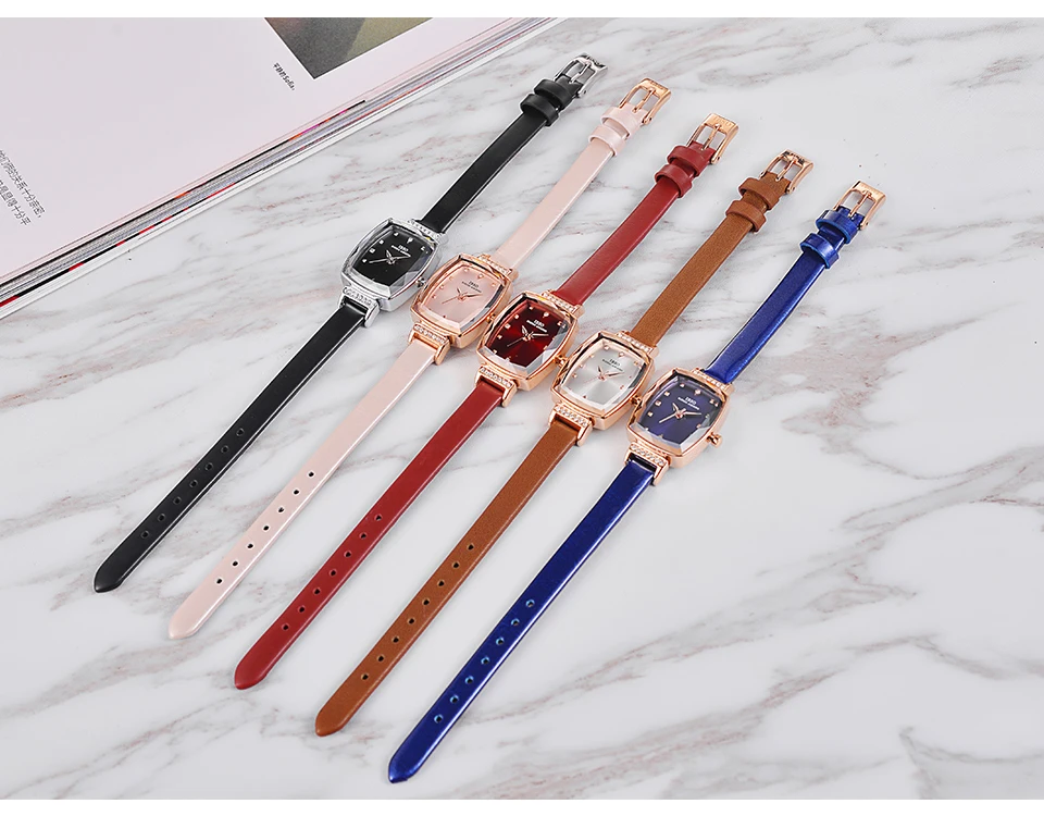 2018 Female Watch Purple Small Luxury Fashion Rectangular Watches for Women 11