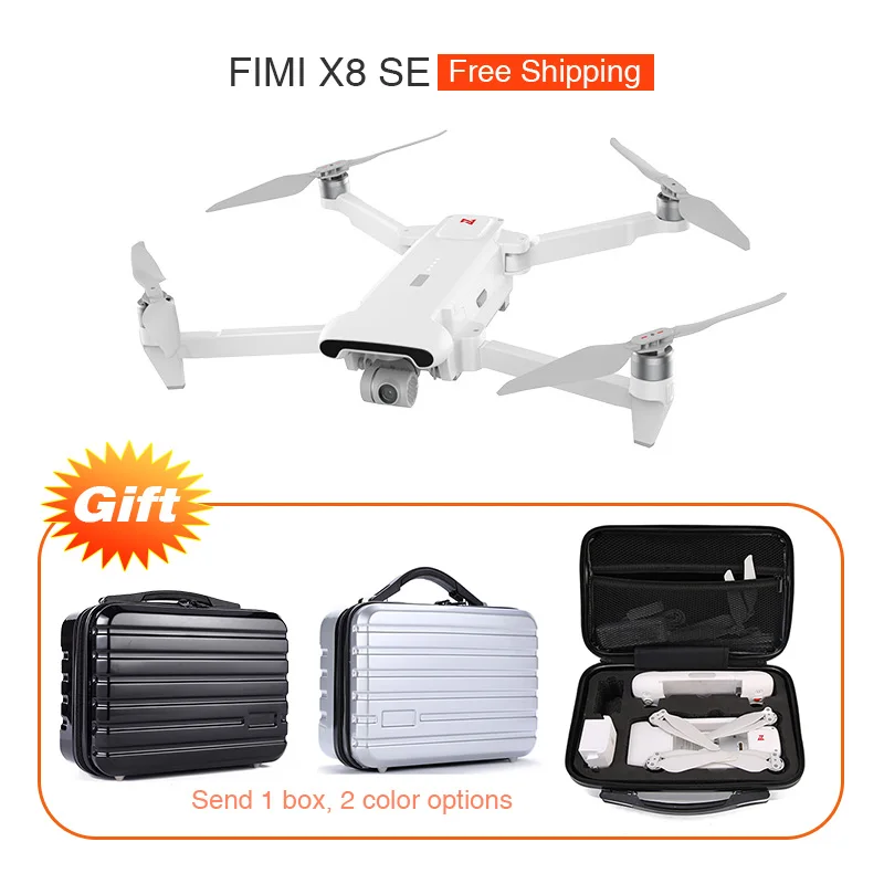 

Free Shipping New Arrival FIMI X8 SE Black 5KM FPV With 3-axis Gimbal 4K Camera GPS 33mins Flight Time RC Drone Quadcopter RTF