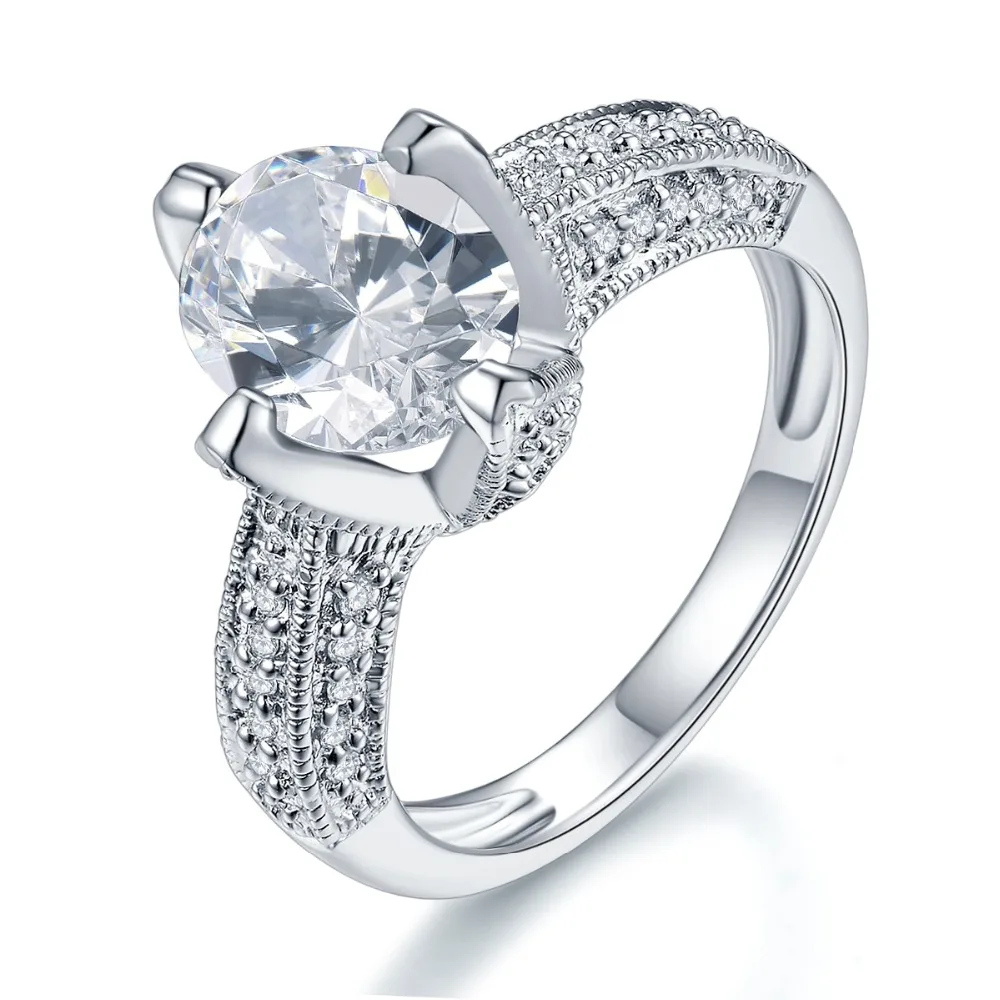 

Hutang fine 925 sterling silver wedding ring 2.44ct aaaaa cubic zirconia cz rings for women party engagement white stone jewelry