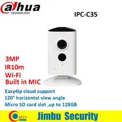 Сетевой видеорегистратор Dahua камера видеонаблюдения с WiFi 3MP IPC-C35 CCTV lens2.3mm IR10m Встроенный микрофон Easy4ip облако карта Micro SD до 128 Гб без логотипа