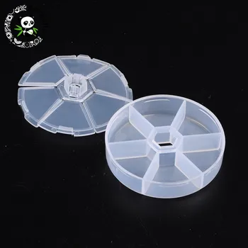 

20pcs 6 Compartment Round White Plastic Bead Storage Containers Jewelry Box 78x78x18mm