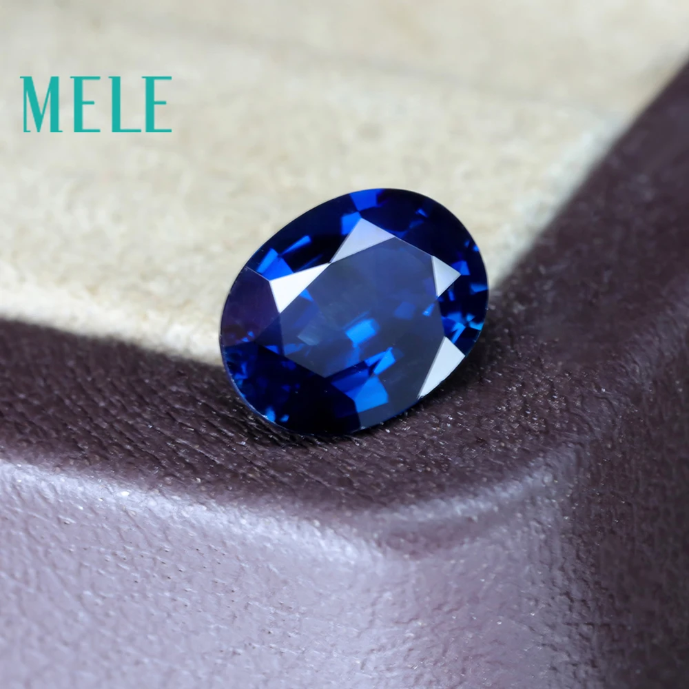 MELE Natural Sapphire loose Gemstone for Jewelry making,5X7mm Oval cut 1.1ct color fire with high quality Diy stone