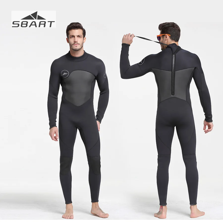 Sbart Winter Men's 5mm Neoprene Wetsuit Warm One piece Wet suit Diving