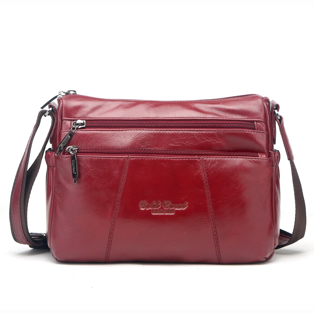 Сумка мессенджер из натуральной кожи золотого и кораллового цвета 2015|handbag