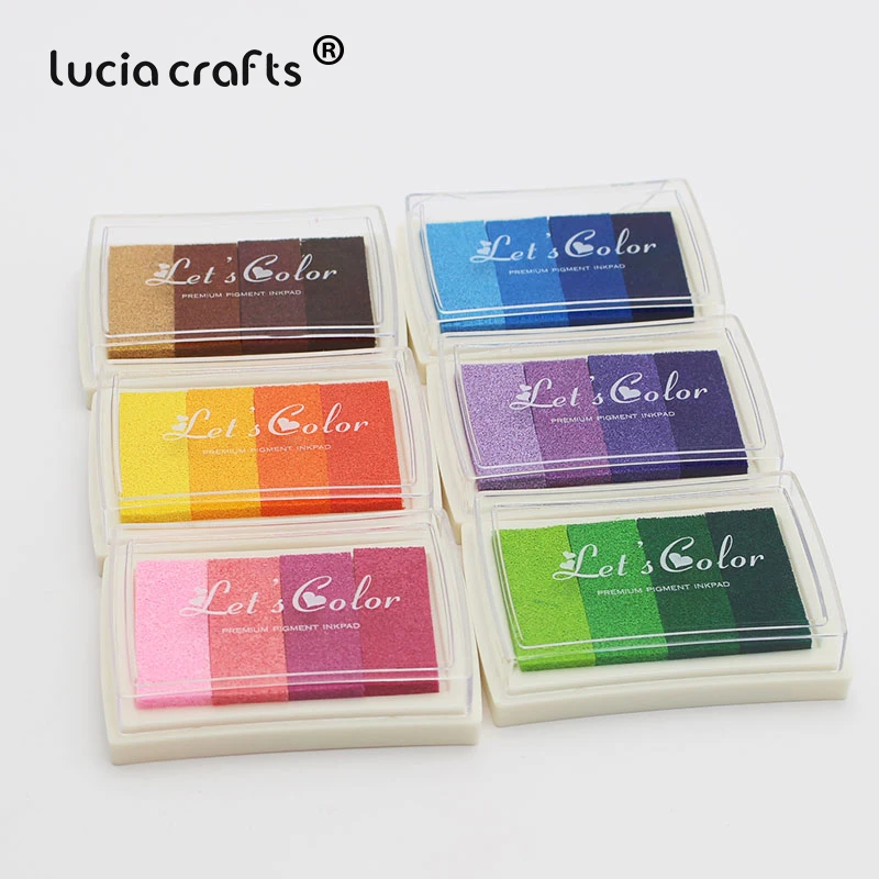 

Lucia crafts Multi Color option Gradient Oil Based Ink pad Signet For Paper Wood Craft Rubber Stamp 1piece/lot I1111