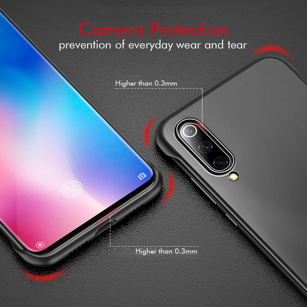 Бескаркасный чехол для Xiaomi mi 9 9T Pro mi 9 SE Прозрачный чехол для Xiao mi Red mi K20 Pro акриловый матовый чехол с кольцевым ремешком