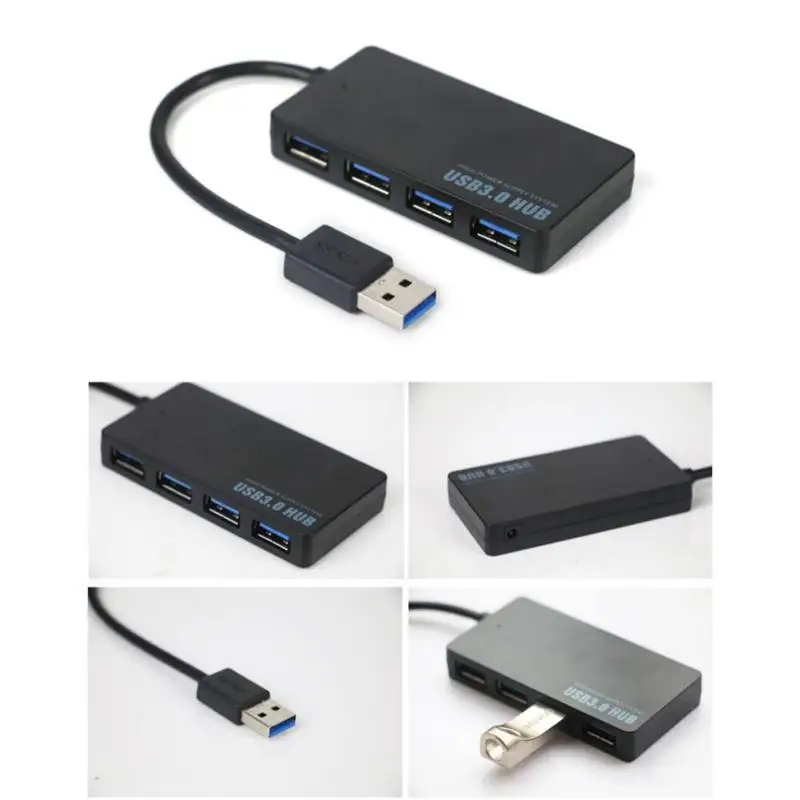 4-Порты высокое Скорость USB 3,0 концентратор мульти-Сплиттер расширения мини usb-концентратор, адаптер для портативных компьютеров Mac