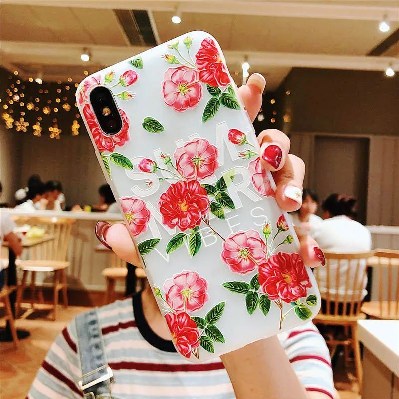 YAMIZOO Protective Case For iPhone 5s 7 6 Flower Coque Silicon 360 Thin Cover For iPhone xr x xs max Phone Cases 5 se 8 6s Plus (5)