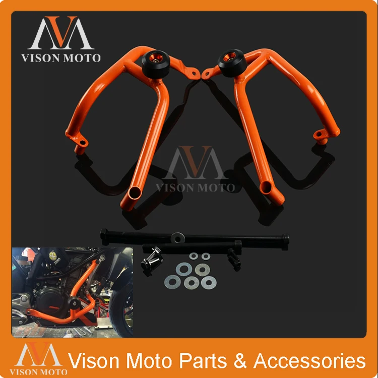 High Performance Orange Crash Bars Frame Protector Protection Guard For
