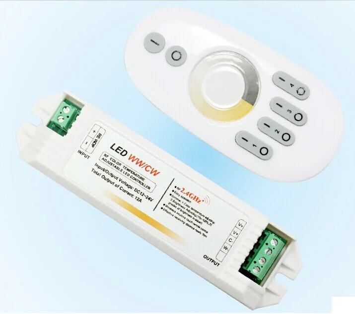 

Kingneonlux 2.4G 4 zone touch color temperature controller DC12-24V 2 channel 6A/CH 12V-144W 24V-288W