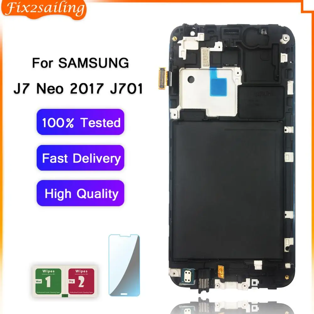 

LCD Display For Samsung Galaxy J7 Neo 2017 J701 Touch Screen Digitizer Assembly LCD Frame J7 Neo J701 J701F J701M J701F/DS J701H