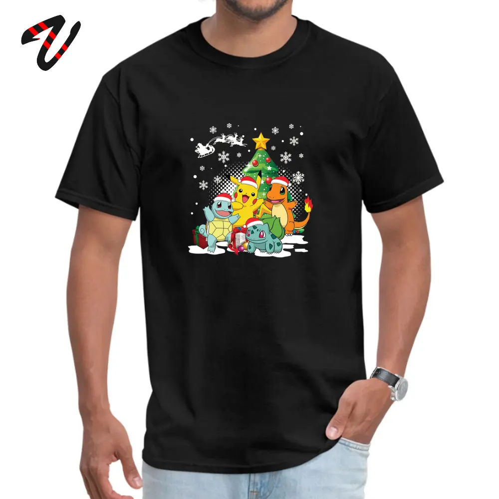 Happy Cheer/футболки с изображением рождественской елки, Покемон, Kawaii, аниме, Deisgn, модная футболка, хлопок, вечерние футболки, подарок для мальчика