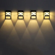 Solar LED Wall Lamp Powered Retro Garden Path Fence Yard Passage LED Wall Light Outdoor Waterproof IP65 Solar Lamp Lantern outdoor solar led wall lights warm white waterproof solar lamp decoration wall light led light fixture garden yard path patio