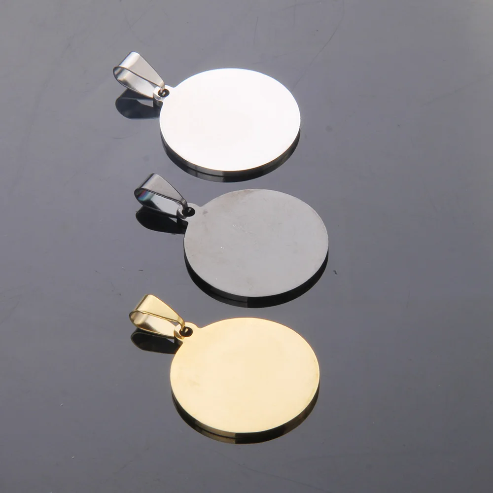 

100pcs/lot Personalized Customized Multiple languages Dog Pet ID Tag Stainless Steel Circle tag Puppy Collar Assessories