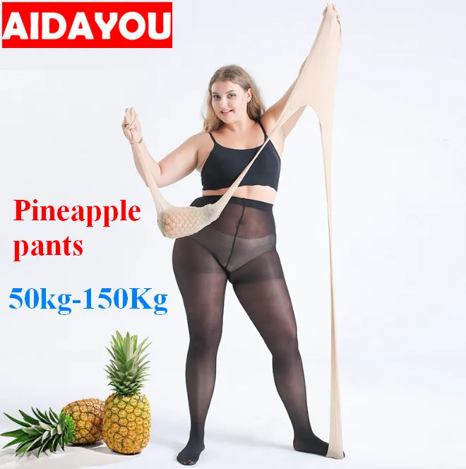

Womens Tights Plus Size stretch pants 6XL compression seamless pregnant pantyhose pineapple Pants fat ouc353