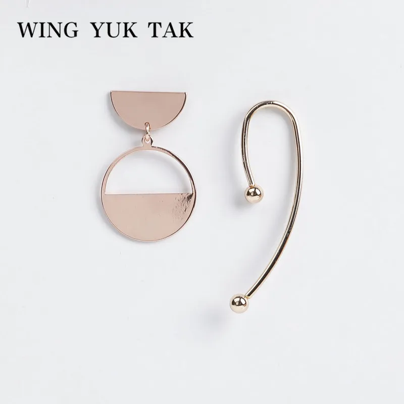 

wing yuk tak Gold Color Punk Metal Stud Earrings For Women Fashion Round Statement Earrings 2019 Ins Hot Sales Party Jewelry