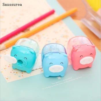 

1PCS Cute Pig Plastic School Pencil Sharpener Kawaii Kids Sharpener Pen Cutter Tool Office School Supplies Korea Stationery