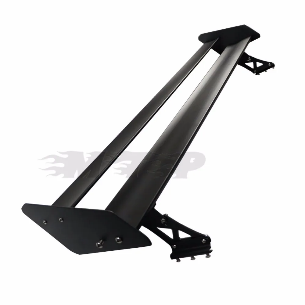 53 inch 135CM Adjustable Double Deck Racing Rear Trunk Spoiler GT Wing Black Spoilers