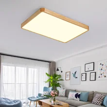 Диммер светодиодный потолочный светильник с ультра-тонким 6 см деревянным освещением миссия для гостиной спальни заподлицо домашний декоративный абажур