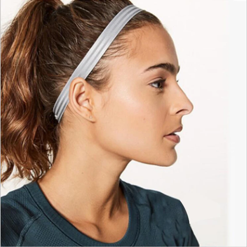 Non-Slip Reflective Sweatband Unisex Sweat-Absorbent Band Elastic Silicone Sports Headband for Running Fitness Soccer Basketball | Спорт и