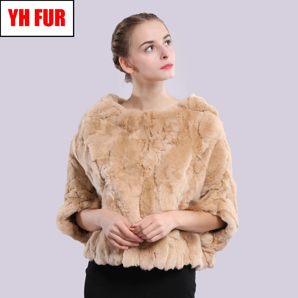 

2019 New Style Autumn Winter Lady Genuine Real Rex Rabbit Fur Poncho Scarf Women Soft 100% Real Rex Rabbit Fur Pashmina Shawl
