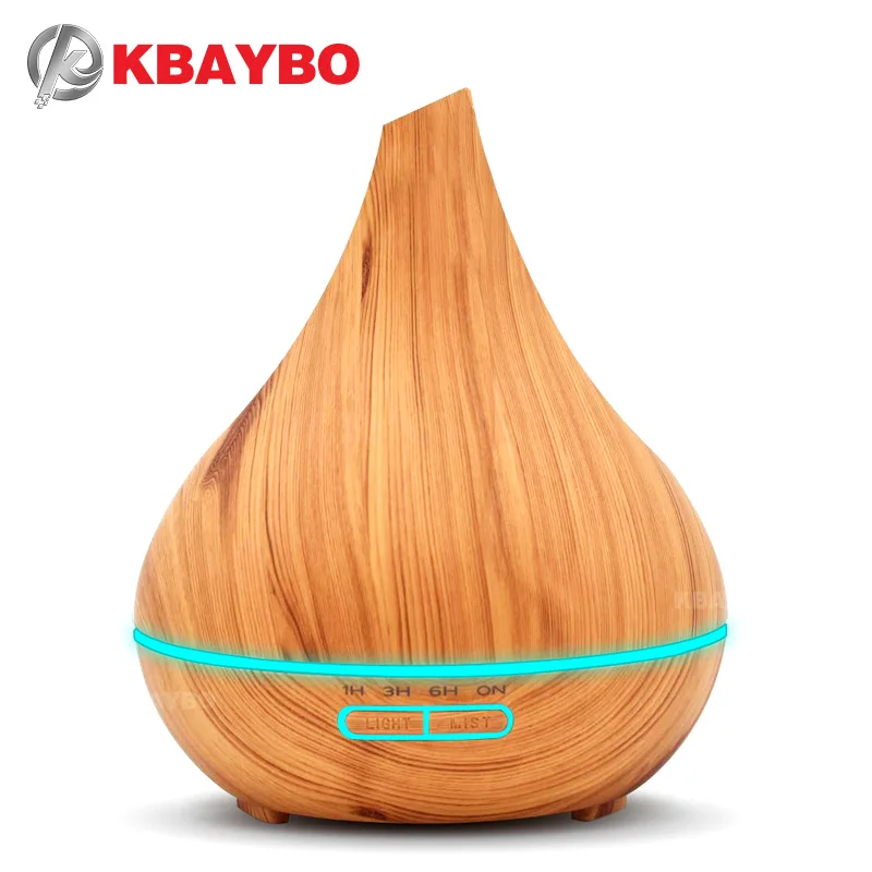

KBAYBO Ultrasonic Air humidifier aroma essential oil diffuser wood aromatherapy cool mist maker fogger air vaporizer for home