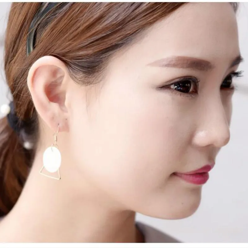 Korean style jewelry natural shell earrings triangular circular