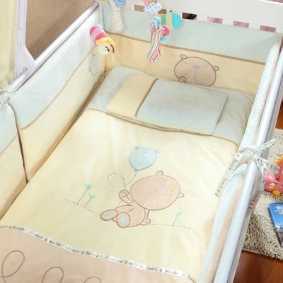 

Promotion! Velvet Baby bedding cribs for babies cot bumper kit bed around piece set ,(bumper+sheet+pillow+duvet) 2 size