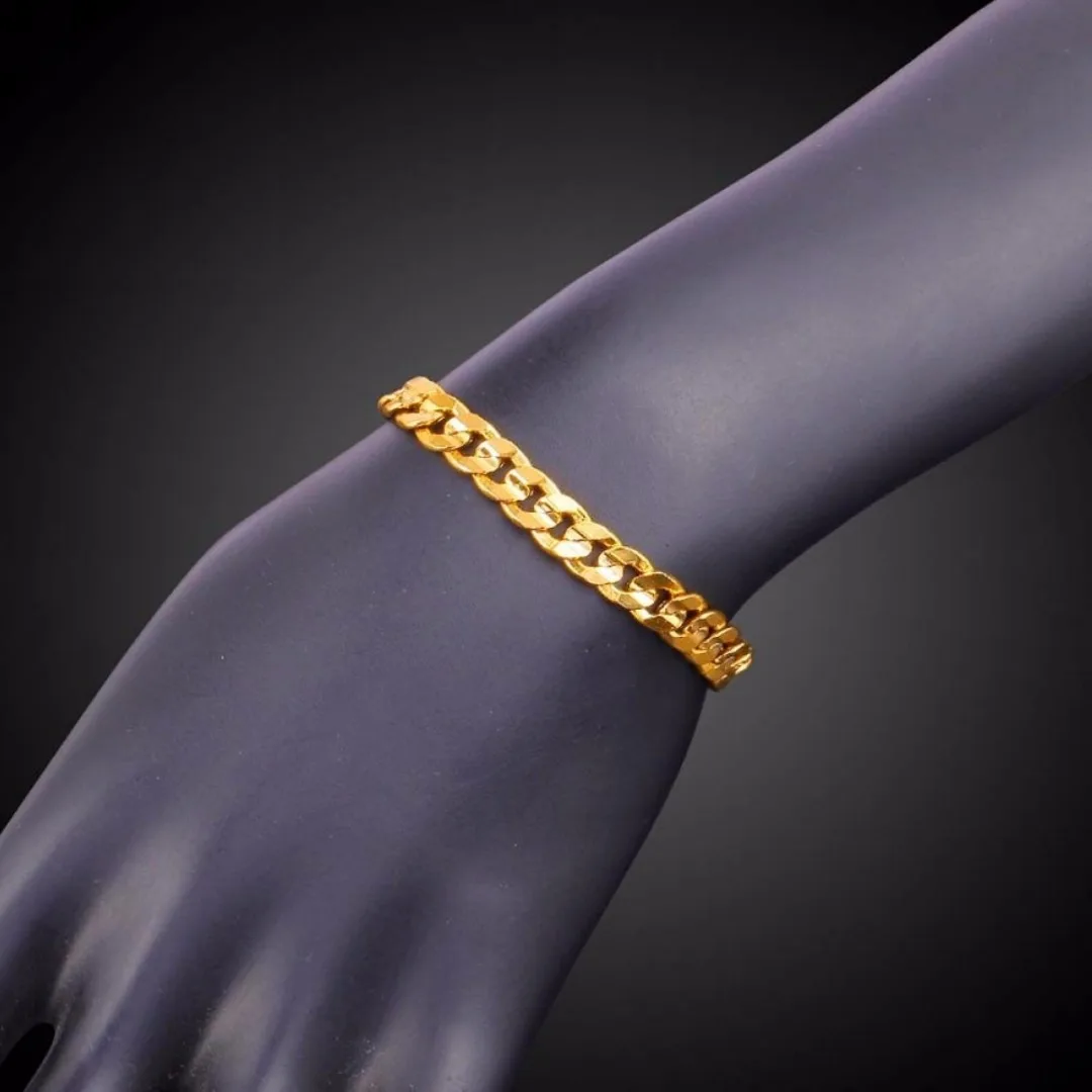 Fashion Link Chain Bangle Bracelet Men Punk Hip Hop Stainless Steel Gold Silver Plated Bracelet Chains Femme Jewelry Shellhard