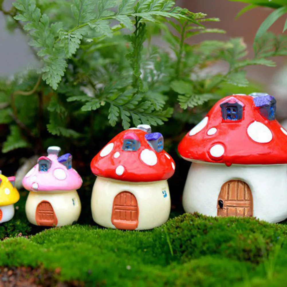 3 размера Сказочный Сад ремесло украшения миниатюрный микро гном подарок Террариум Средиземноморский дом замок и грибы DIY смолы