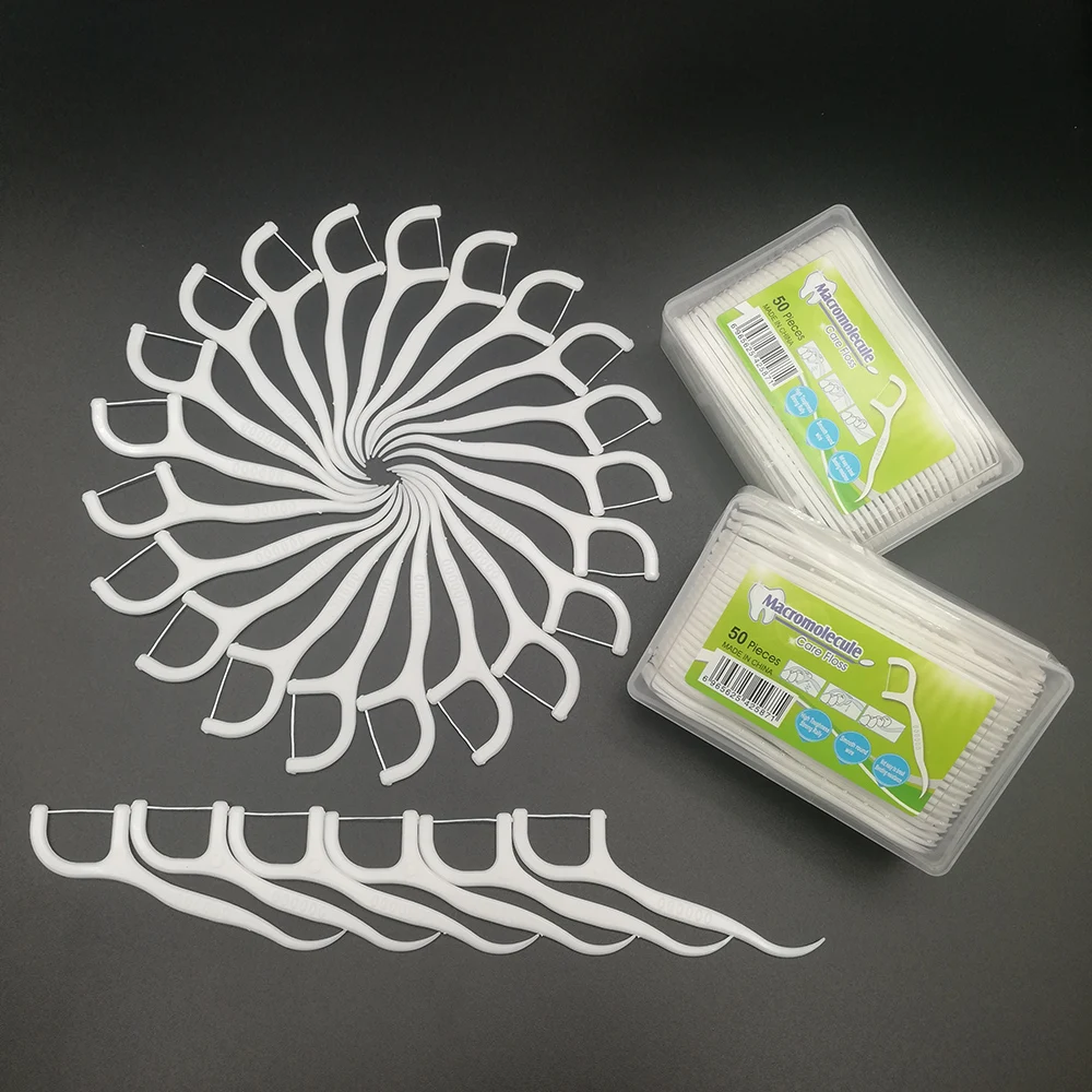 

50pcs Dental Floss Interdental Brush Teeth Stick Tooth Thread Clean Teeth Whitning Elasticity Floss Oral Care Tools L Shape