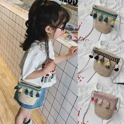 Coneed модная детская плеча винтажный Плетеный сумка кисточкой кулон украшение сумки 2019 Apr22 P40