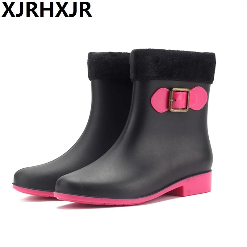 

Rain Boots Removable Cover Waterproof Shoes Woman Anti-skip Garden Kitchen Labor Shoes Car Washing Shoes Winter Rain Footwear