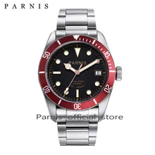 41mm Parnis Automatic Watch Men Full Stainless Steel Luminous Auto-Date 21 Jewle Luxury Brand Men’s Mechanical Watches Wristwach