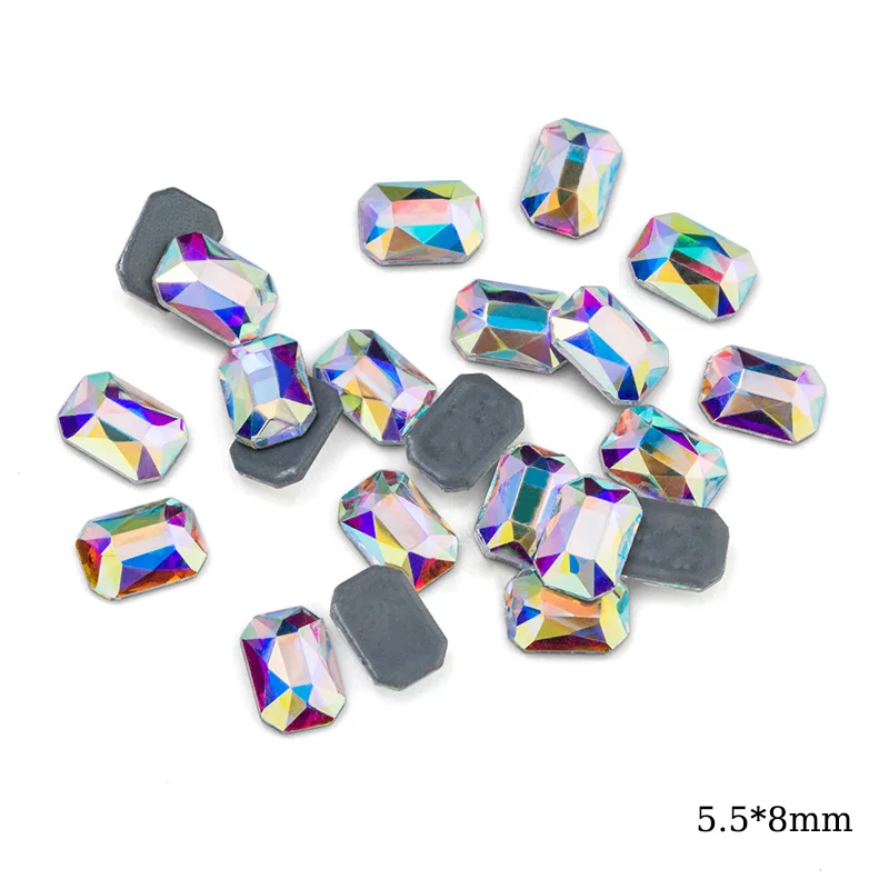 Qiao исправление горный хрусталь различной формы смесь кристаллов стекло кристалл AB плоское дно железо на камне - Цвет: 5.5x8mm