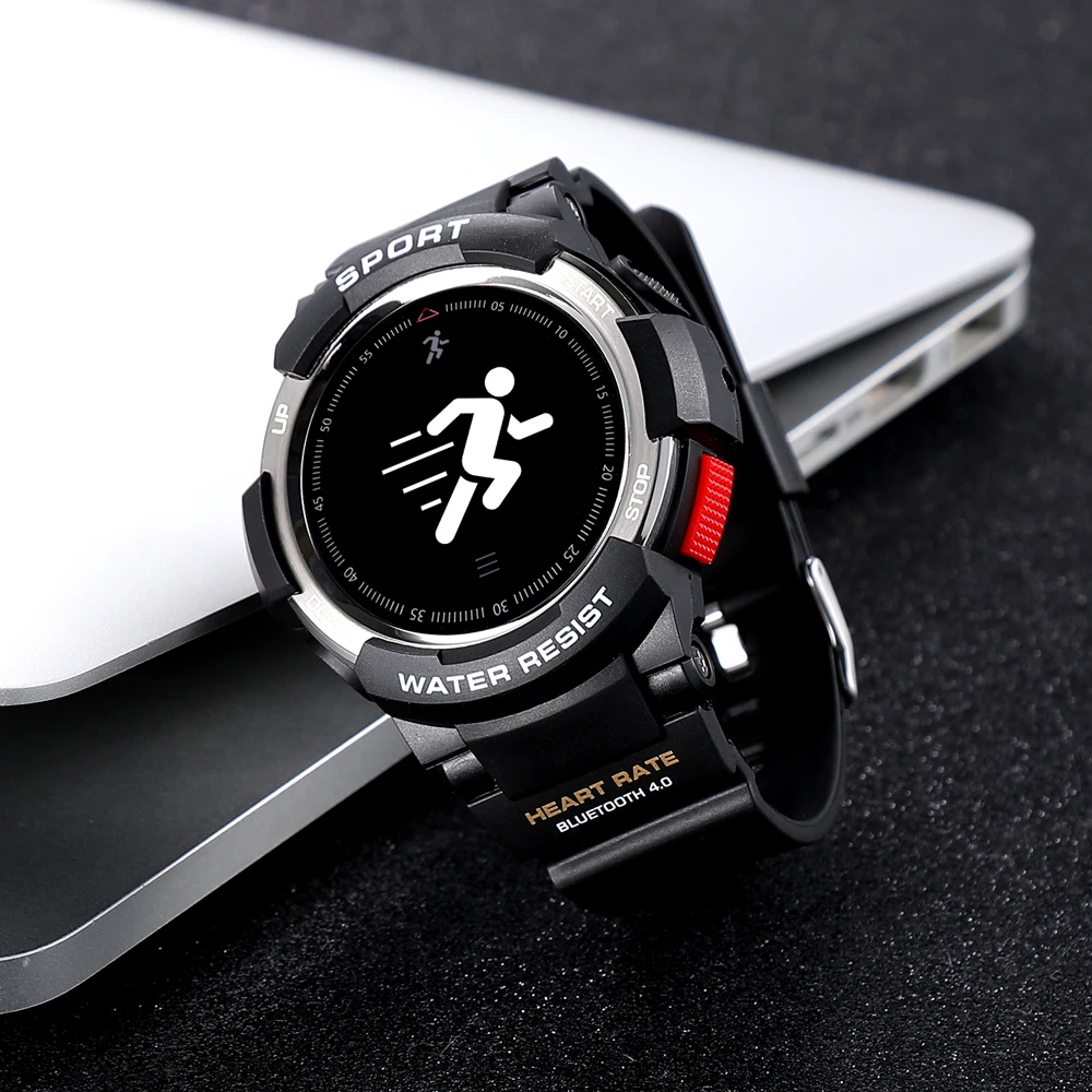 No.1 F6 Smartwatch IP68 Waterproof Bluetooth Heart Rate Monitor Remote Camera Watch Outdoor Sports Smartwatch For IOS Android