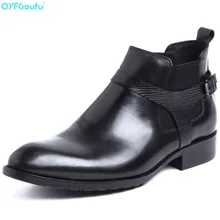 New Fashion 100% Genuine Leather Men Dress Boots Spring Autumn Men Shoes Ankle Boots Black Buckle Chelsea Boots Shoes heinrich spring autumn classical leather chelsea boots for men fashion ankle high boots men s business shoes bottine homme