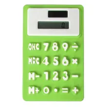 YOC-Pocket solar Office silicone Green 8 digit calculator