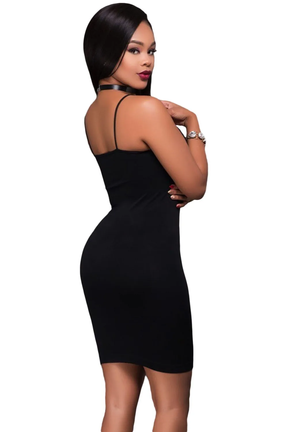Black-Seamless-Bodycon-Dress-LC22953-2-2
