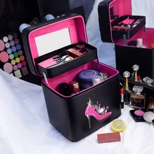 Горячие путешествий Органайзер для макияжа сумка переносная коробка-органайзер для косметики двухслойный макияж Подарочная коробка профессиональные косметические чехлы