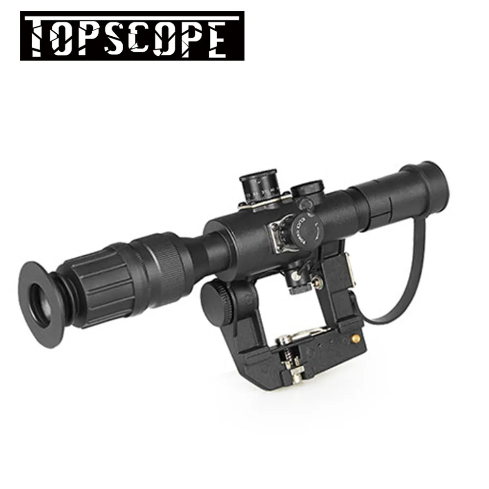 

Aim Optic Sight Tactical Rifle scopes Red Illuminated 4x24 PSO-1 Type Scope for Dragonov SVD Sniper AK Series Riflescope