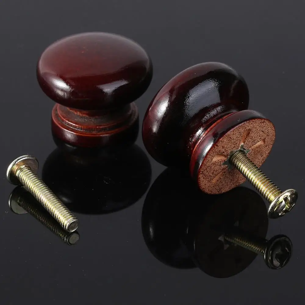 10PCS/Set Wood Door Drawer Pull Knob Dresser Handle Wooden