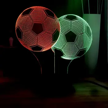 

Two Football 3D Illusion Table Night Light Child Birthday Gift Room Decoration LED Bedside Night Light Boys Home Atmosphere Lamp
